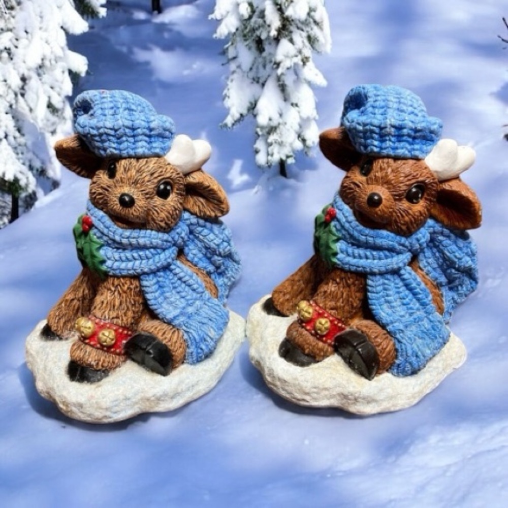 Christmas Reindeer Set, 8” tall, Blue Christmas Theme